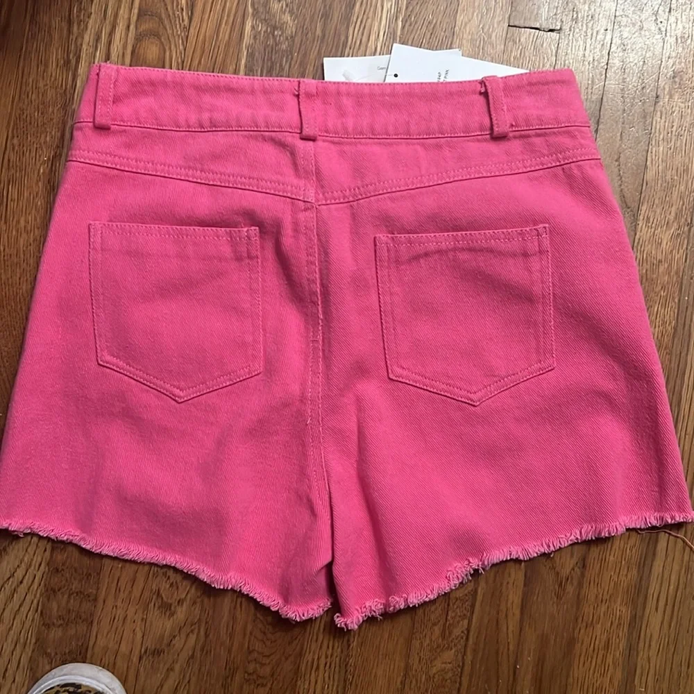 Pink rhinestone denim shorts - Picture 2 of 4